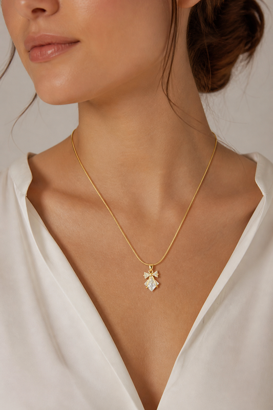 Celeste Bow Crystal Pendant